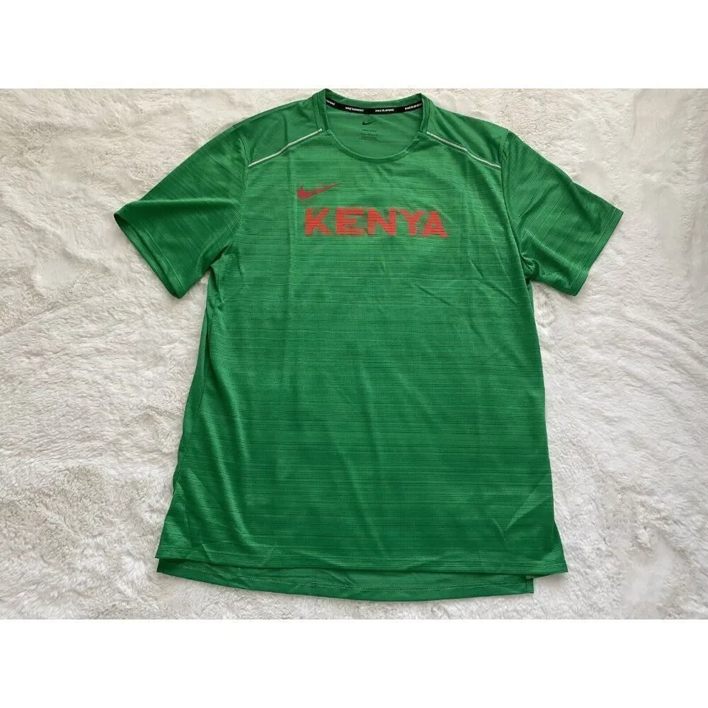 Nike Dri Fit KENYA TEAM ISSUED RUNNING SHIRT GREEN CT0105- 320 Men's Sz L NO TAG